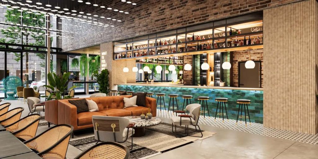 The Society Orlando tower features 34,000 square feet of ground-floor retail space, including Thrive cocktail lounge. (Courtesy of PMG)