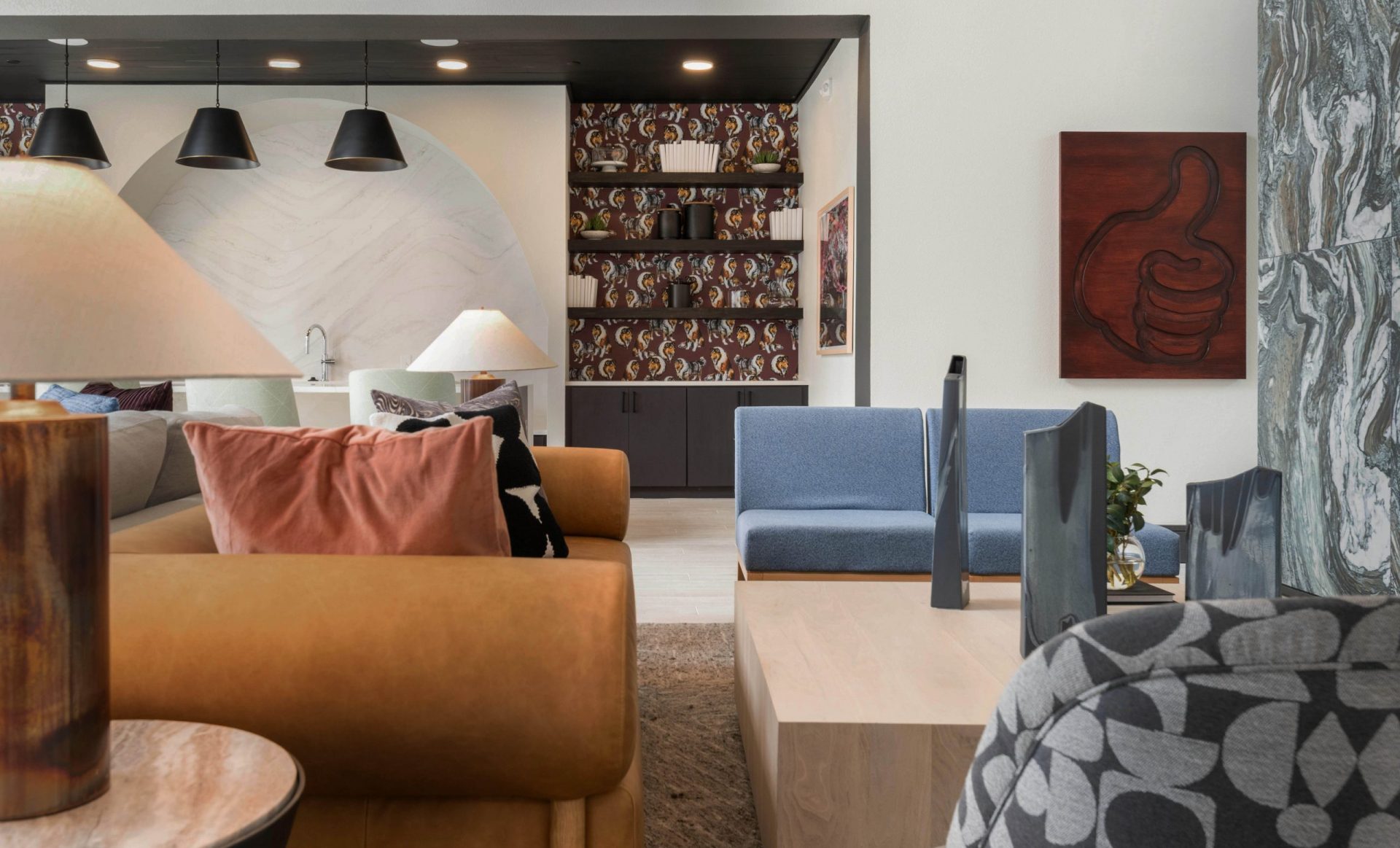 The Landing College Station   Clubhouse Lounge Detail Furn